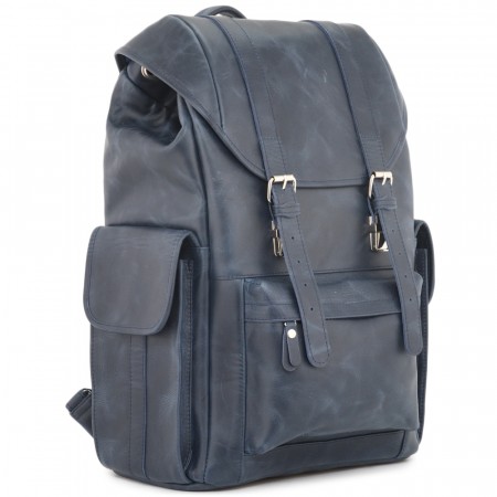 Кожаный рюкзак "Ганнибал" (синий)