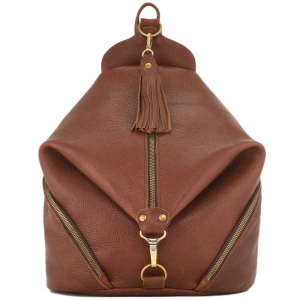 Женский кожаный рюкзак "Афродита" (фактура коричневый). фото 1