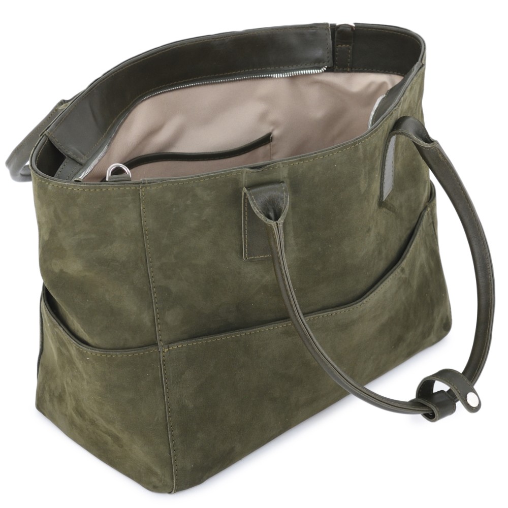 Кожаная женская сумка "Калипсо" (хаки)