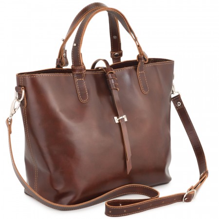 Кожаная женская сумка "Дриада" (коричневая)