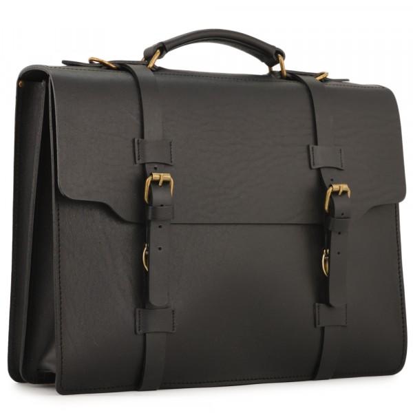 Кожаный портфель "Константинополь" (черный). фото 1