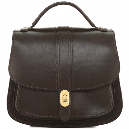 Кожаная сумка ручной работы "Париж" - с ручкой (темно-коричневый)