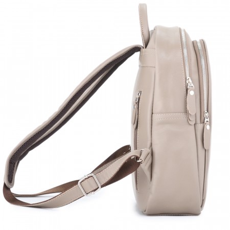 Кожаный рюкзак "Рамона" (бежевый)