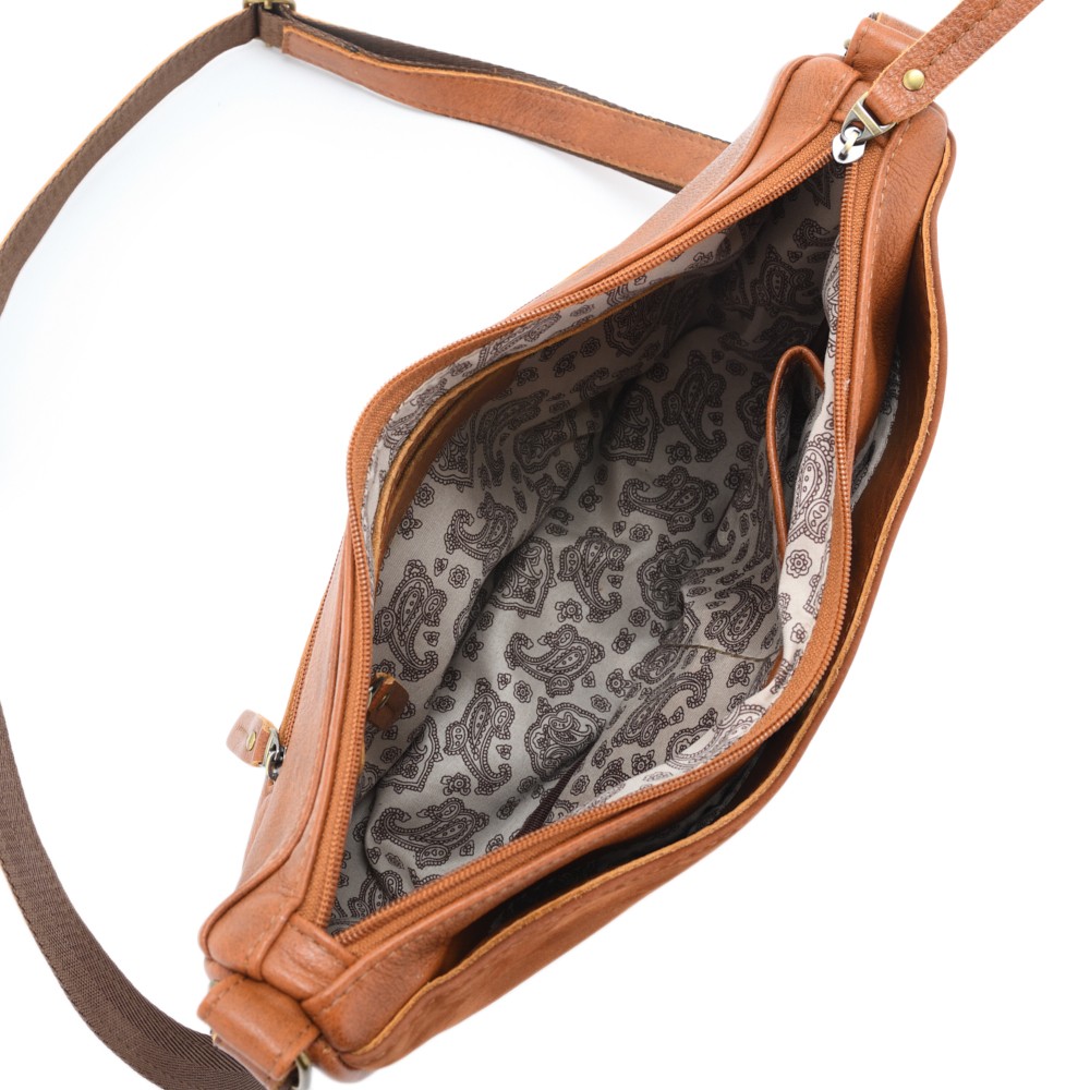 Женская кожаная сумка "Ладога" (рыжая)