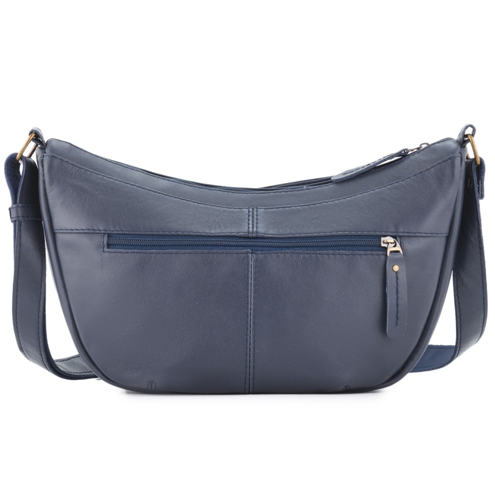 Женская кожаная сумка "Ладога" (синяя)