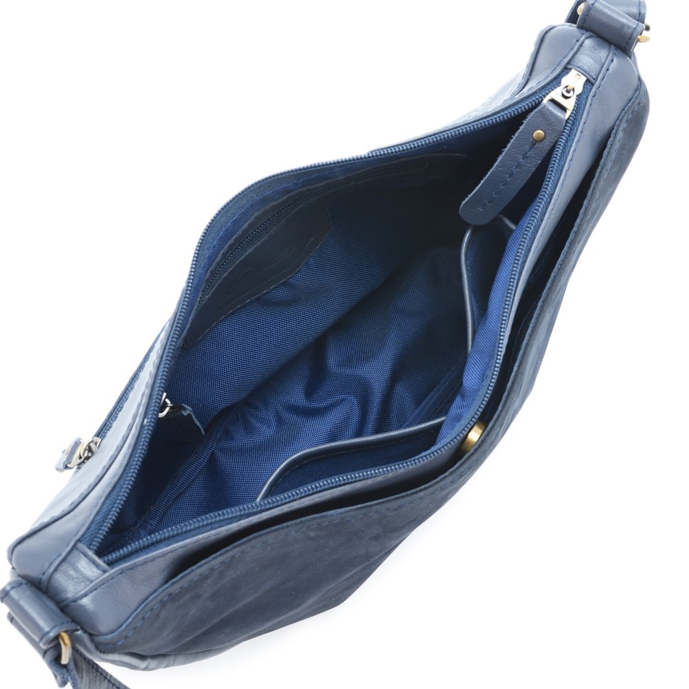 Женская кожаная сумка "Ладога" (синяя)