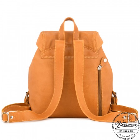  Женский кожаный рюкзак "Паулина" (желтый) 