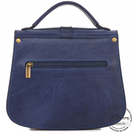 Кожаная сумка ручной работы "Париж" - с ручкой (синий)
