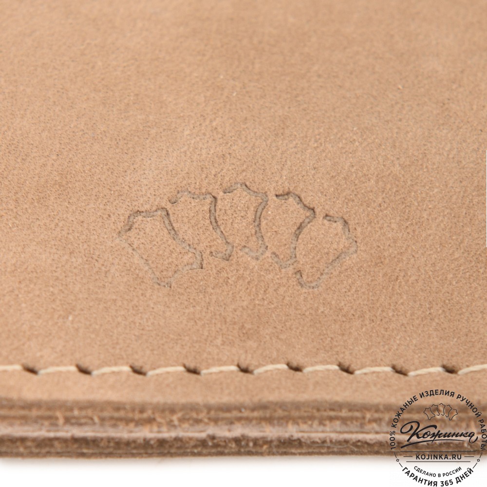  Кожаный картхолдер "Вавилон" (бежевый нубук)