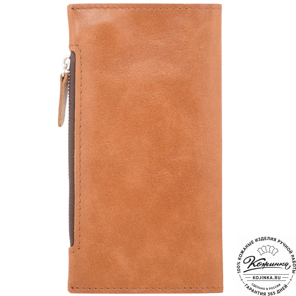 Кожаное портмоне "Арни" (рыжее)