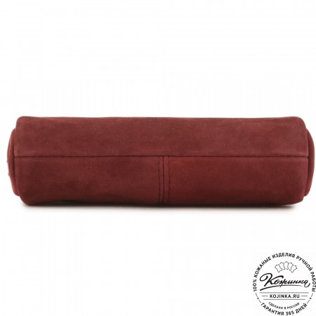  Кожаный клатч "Марта" (нубук вишня)