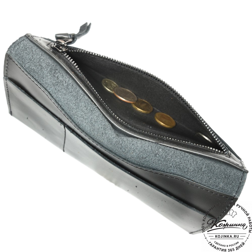 Кожаное портмоне Санкт-Петербург (черное гладкое)