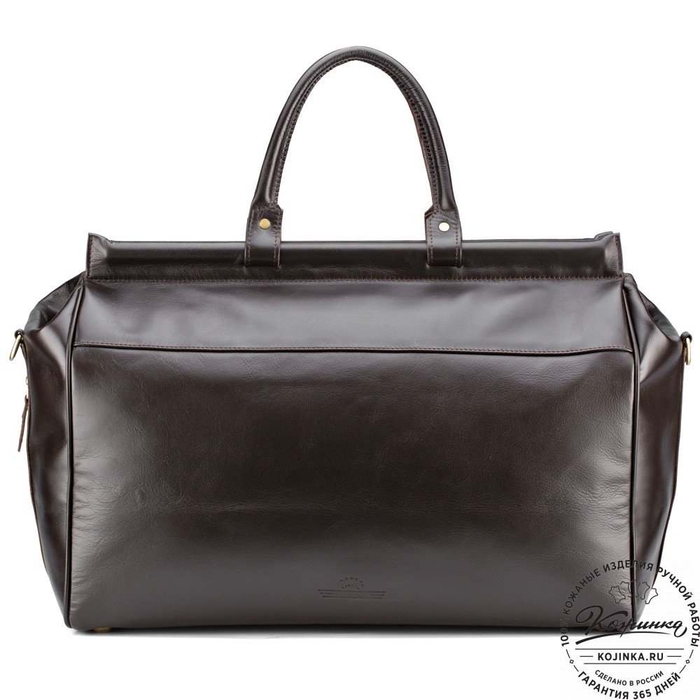 Кожаный дорожный саквояж "Бранденбург" (тёмно-коричневый)