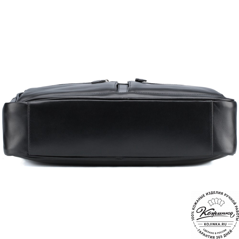 Кожаная деловая сумка "Гофман" (чёрная) 