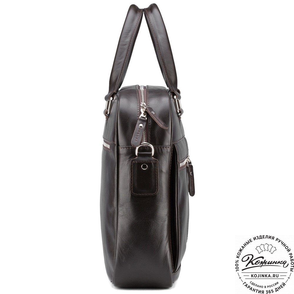 Кожаная деловая сумка "Гофман" (коричневая) 