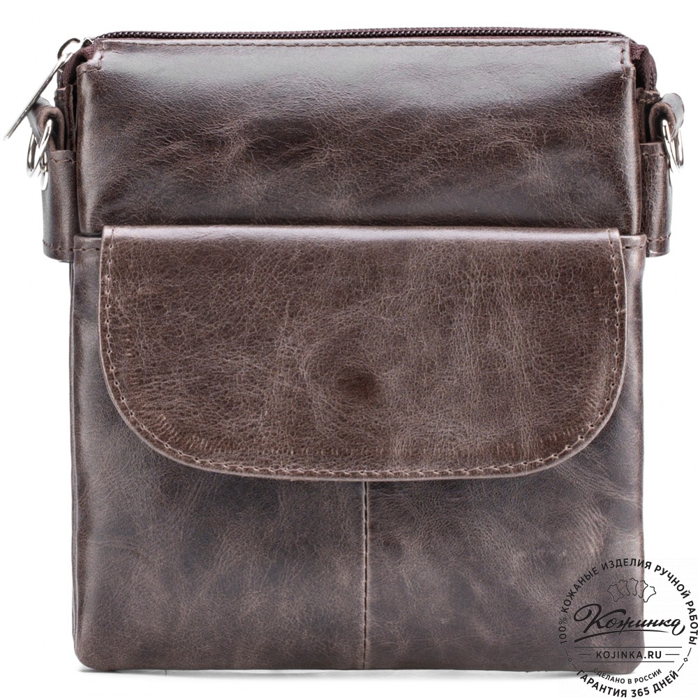 Кожаная сумка "Вуди" (тёмно-коричневый антик)