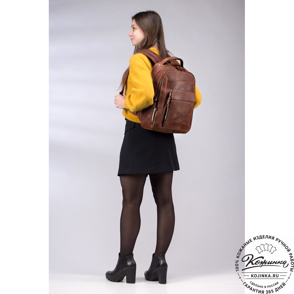 Кожаный рюкзак "Марвин" (коричневый воск)
