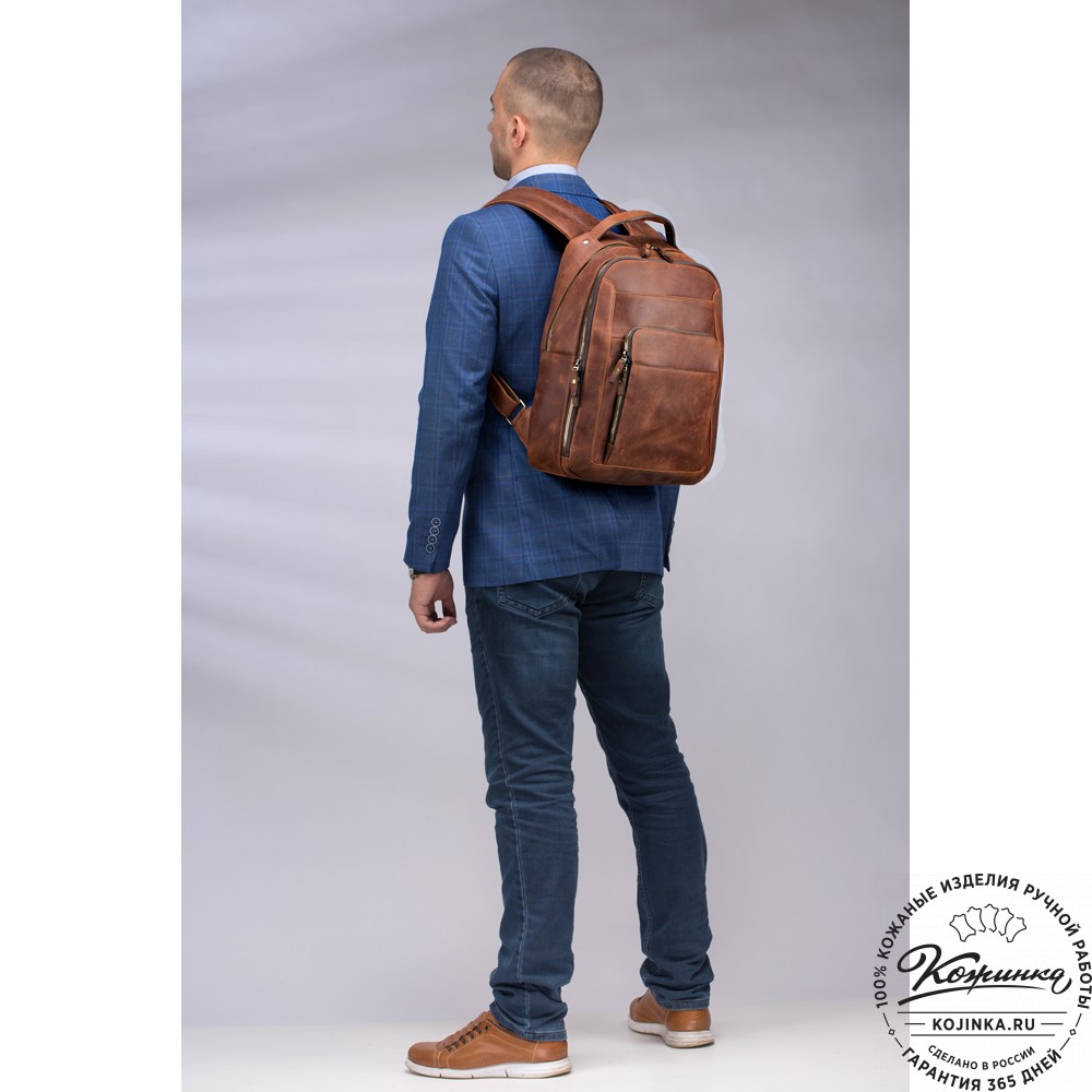 Кожаный рюкзак "Марвин" (коричневый воск)