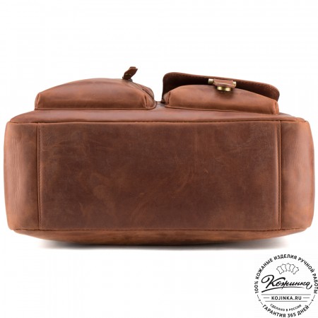 Кожаная деловая сумка "Райли" (коричневый крейзи) 