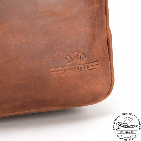 Кожаная деловая сумка "Райли" (коричневый крейзи) 