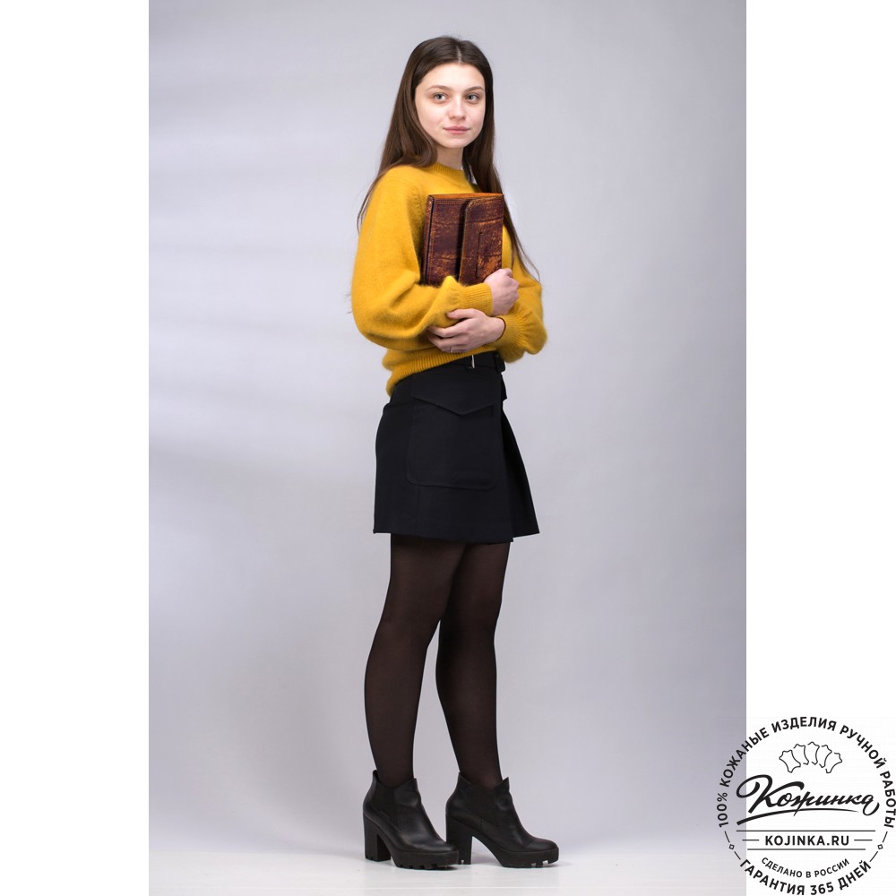 Кожаный ежедневник на кольцах "Самуэль" (чёрный)