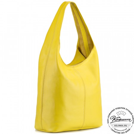 Женская кожаная сумка "Винтаж" (жёлтая) 