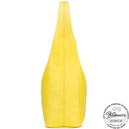 Женская кожаная сумка "Винтаж" (жёлтая) 