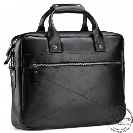 Кожаная деловая сумка "Андерсон" (чёрная) 