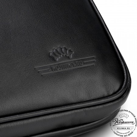 Кожаная деловая сумка "Кларк" (чёрная) 