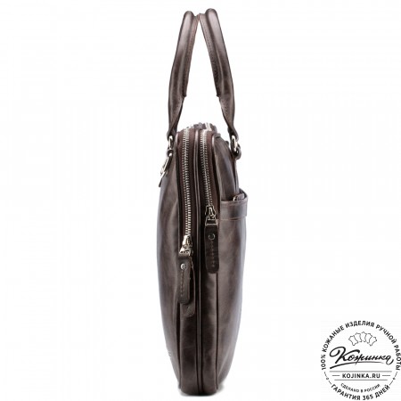 Кожаная деловая сумка "Кларк" (тёмно-коричневый антик) 