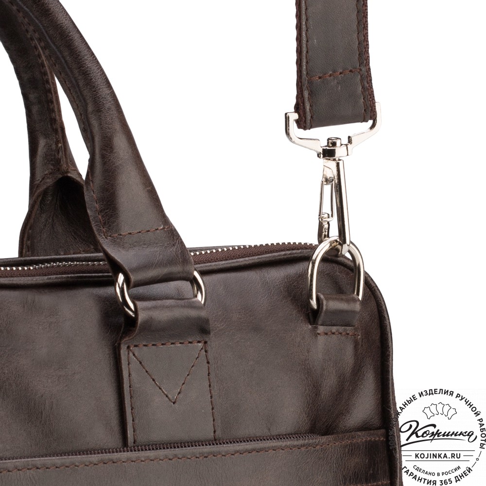Кожаная деловая сумка "Кларк" (тёмно-коричневый антик) 