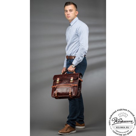 Кожаный портфель "Сталкер" (коричневый воск)