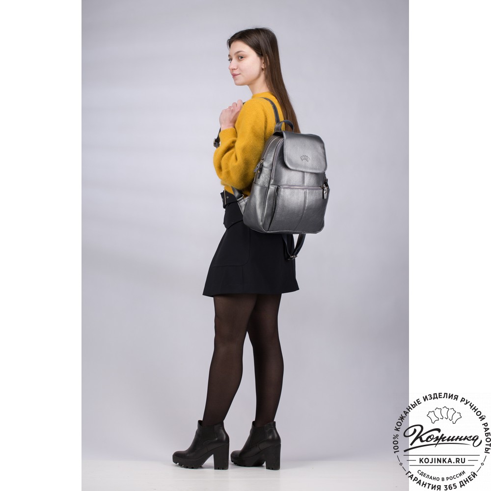Кожаный рюкзак "Дафна" (чёрный)