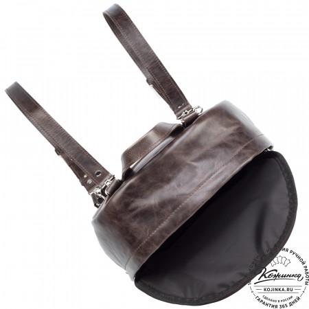 Кожаный рюкзак "Стефания" (тёмно-коричневый антик)