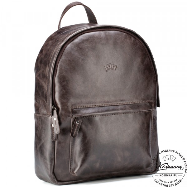Кожаный рюкзак "Стефания" (тёмно-коричневый антик). фото 1