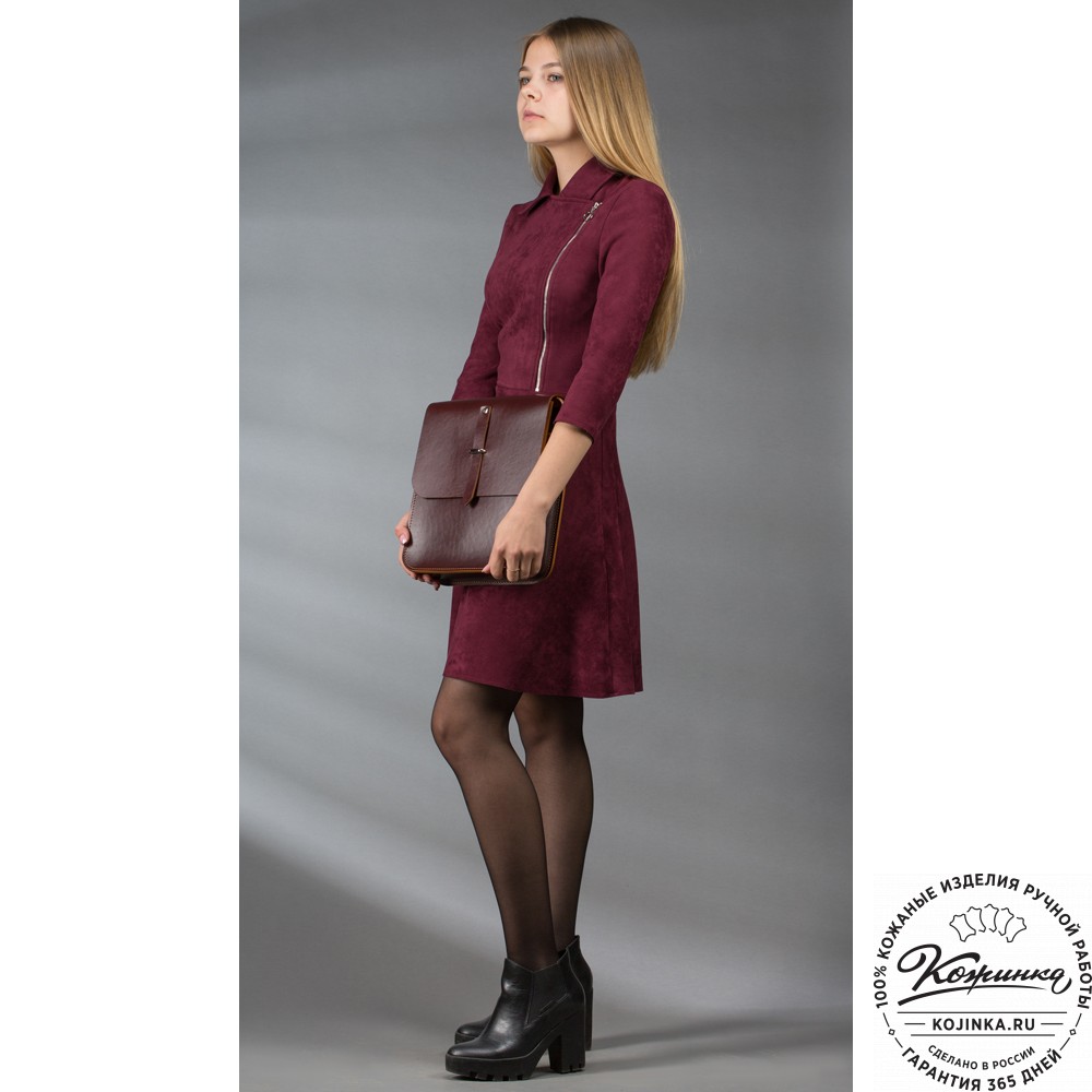 Кожаная сумка через плечо "Казань" (чёрная) 