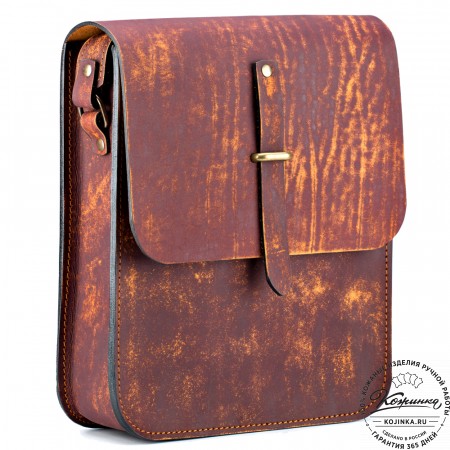 Кожаная сумка через плечо "Казань" (старение) 