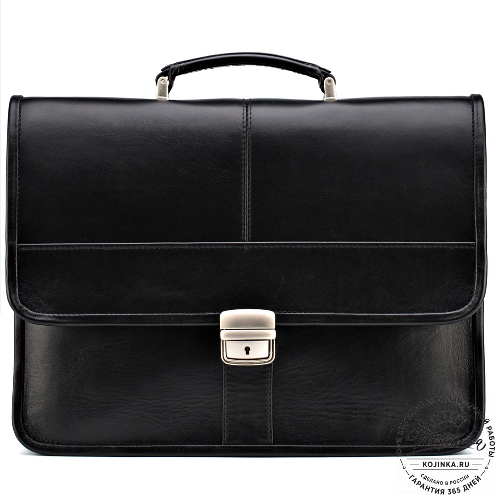 Кожаный портфель "Вильгельм" (чёрный)