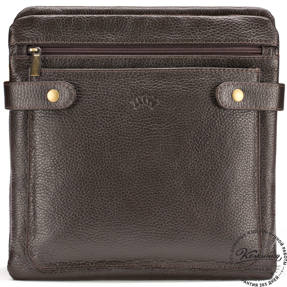 Кожаная сумка "Гарольд" (тёмно-коричневая)