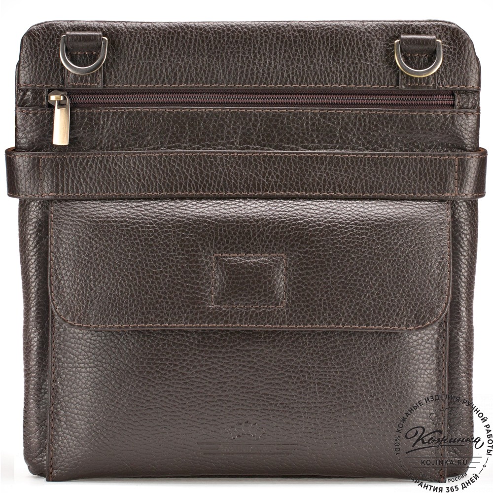 Кожаная сумка "Гарольд" (тёмно-коричневая)