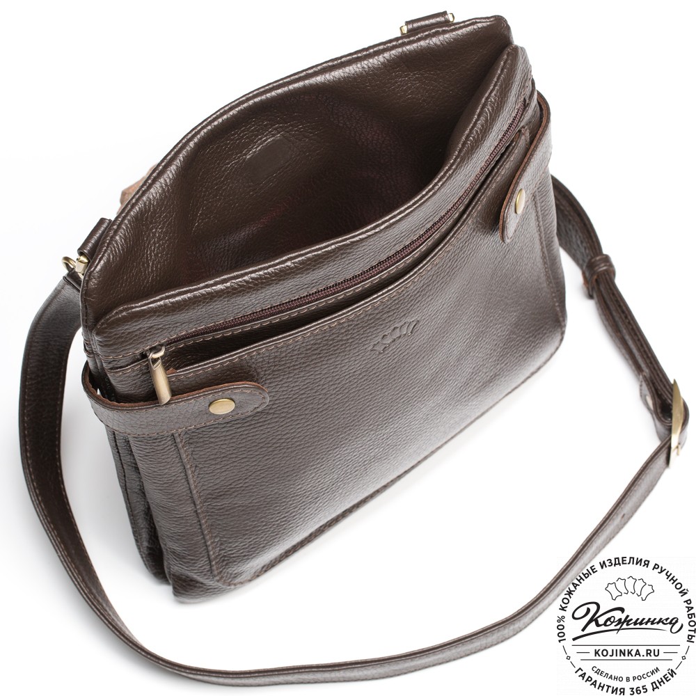Кожаная сумка "Гарольд" (тёмно-коричневая)