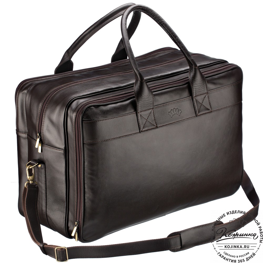 Кожаная дорожная сумка "Дилан" (коричневая) 