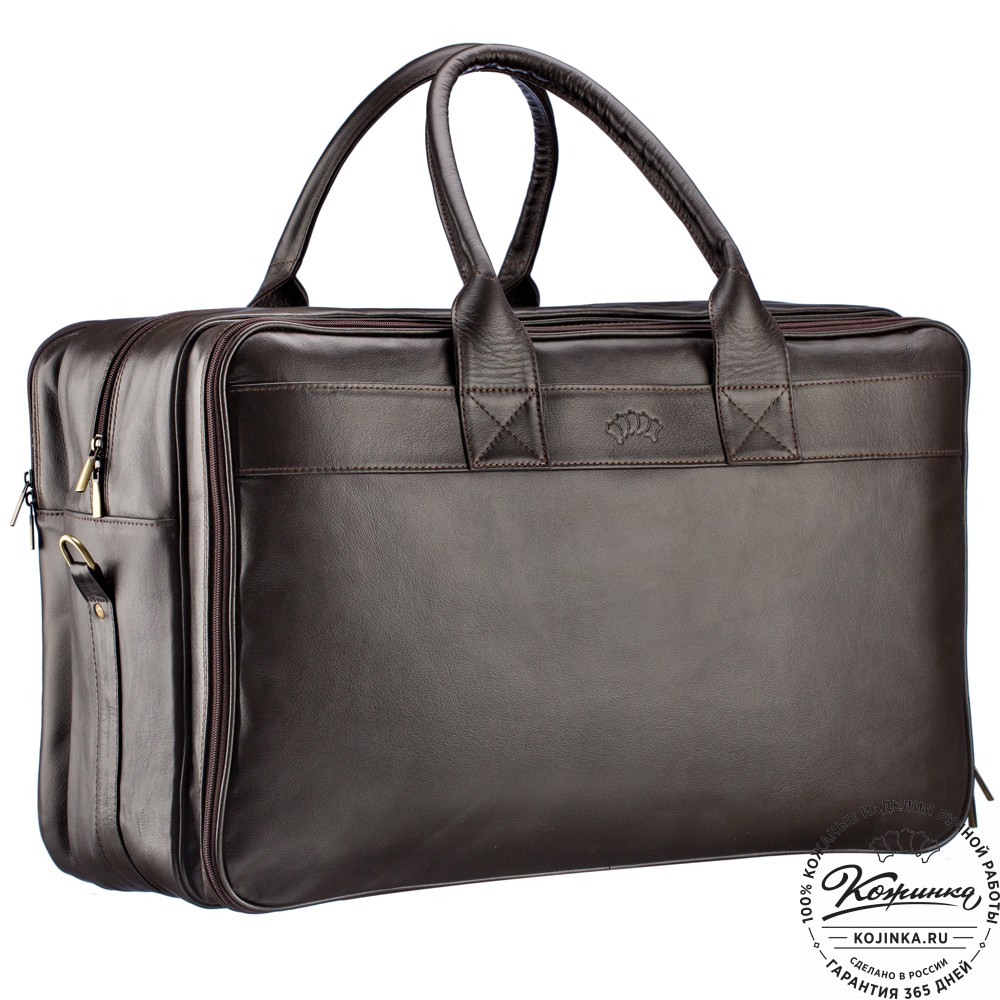 Кожаная дорожная сумка "Дилан" (коричневая) 