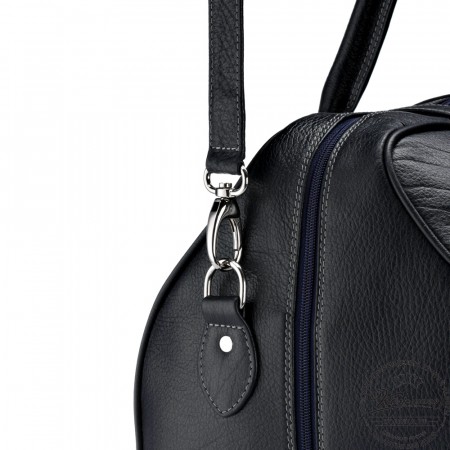 Кожаная дорожная сумка "Филипп" (синяя)