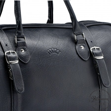 Кожаная дорожная сумка "Филипп" (синяя)