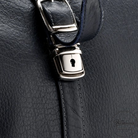 Кожаная дорожная сумка "Филипп" (синяя)