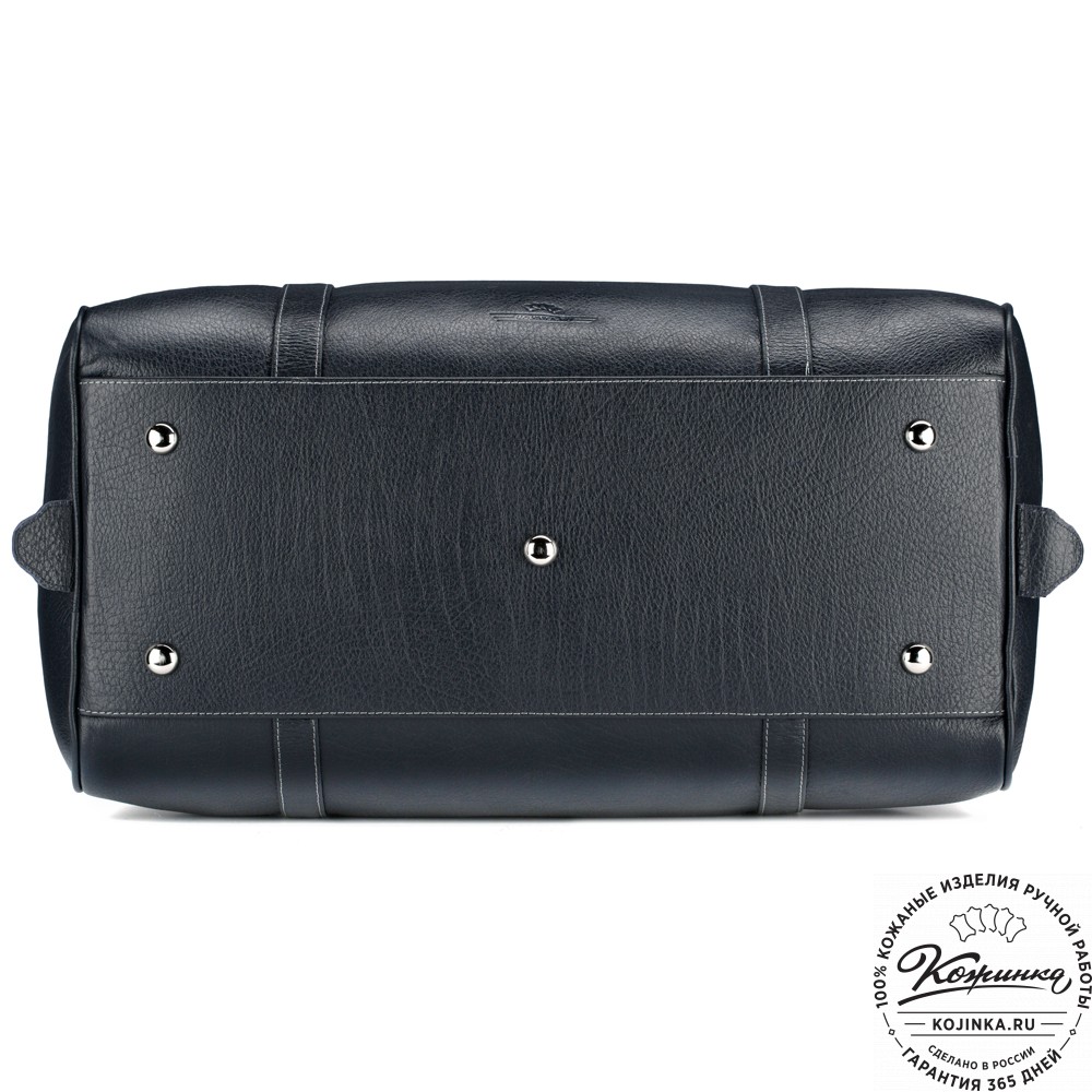 Кожаная дорожная сумка "Филипп" (синяя)
