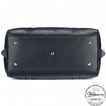 Кожаная дорожная сумка "Филипп" (синяя)