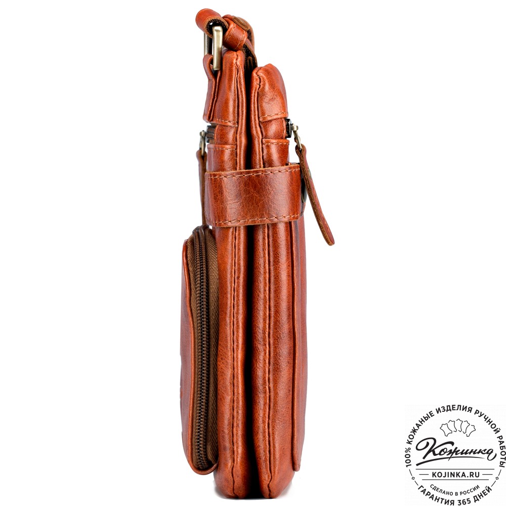 Кожаная сумка "Феликс" (рыжий антик) 