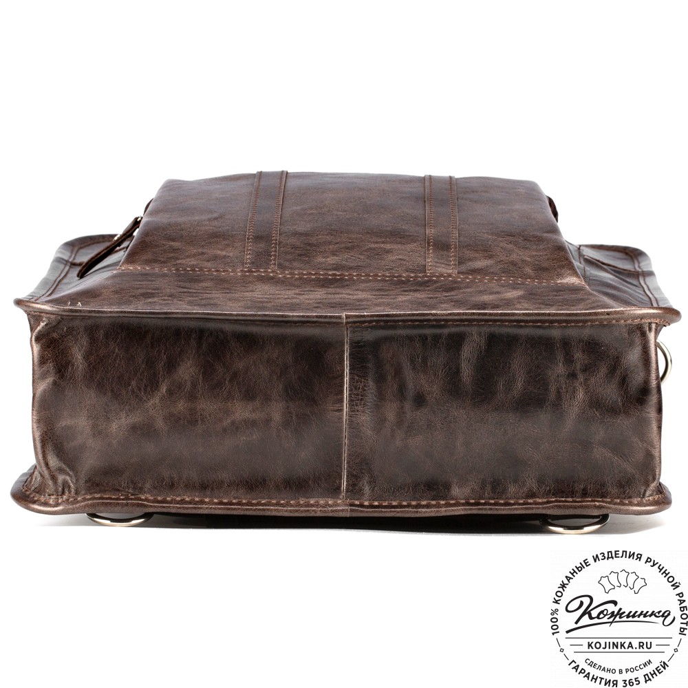 Кожаный рюкзак-сумка "Майкл" (тёмно-коричневый антик)